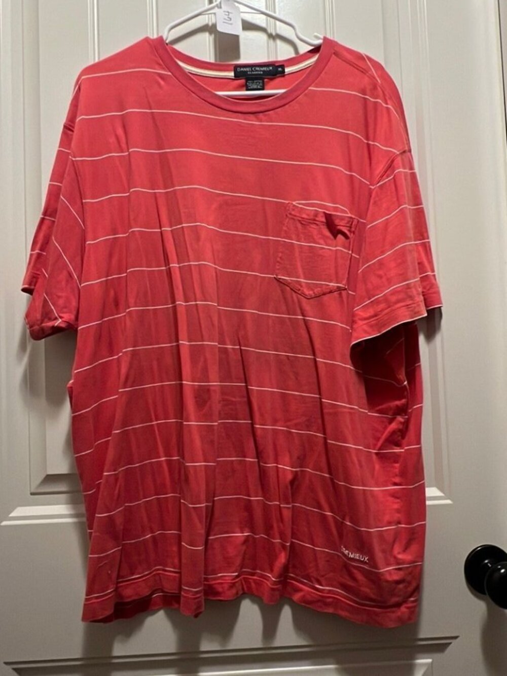 Men's Cremieux Coral Striped T-Shirt Size XL